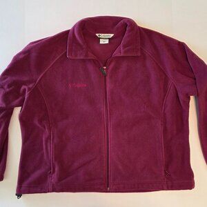 Columbia Women’s Full Zip Fleece Jacket, Plum/Magenta, Women's 2X